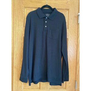 Croft & Barrow Men's Big & Tall Easy Care Pique Polo L Black Long Sleeve